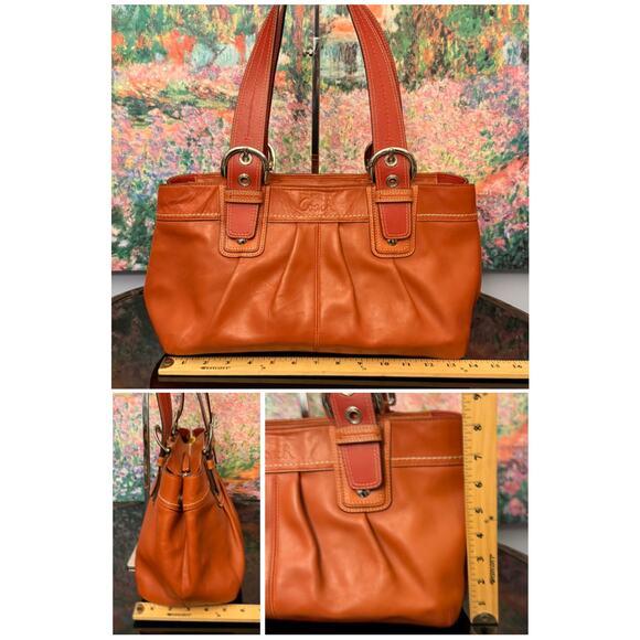 GUC Coach F13732 Soho Pleated Leather Satchel Tote - Picture 6 of 9